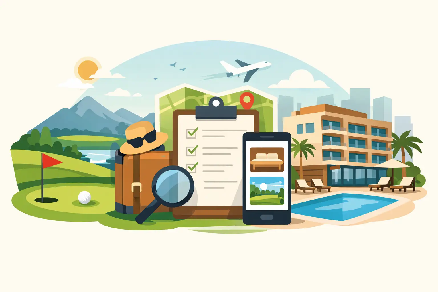 Hvernig bóka golf og hótel rétt