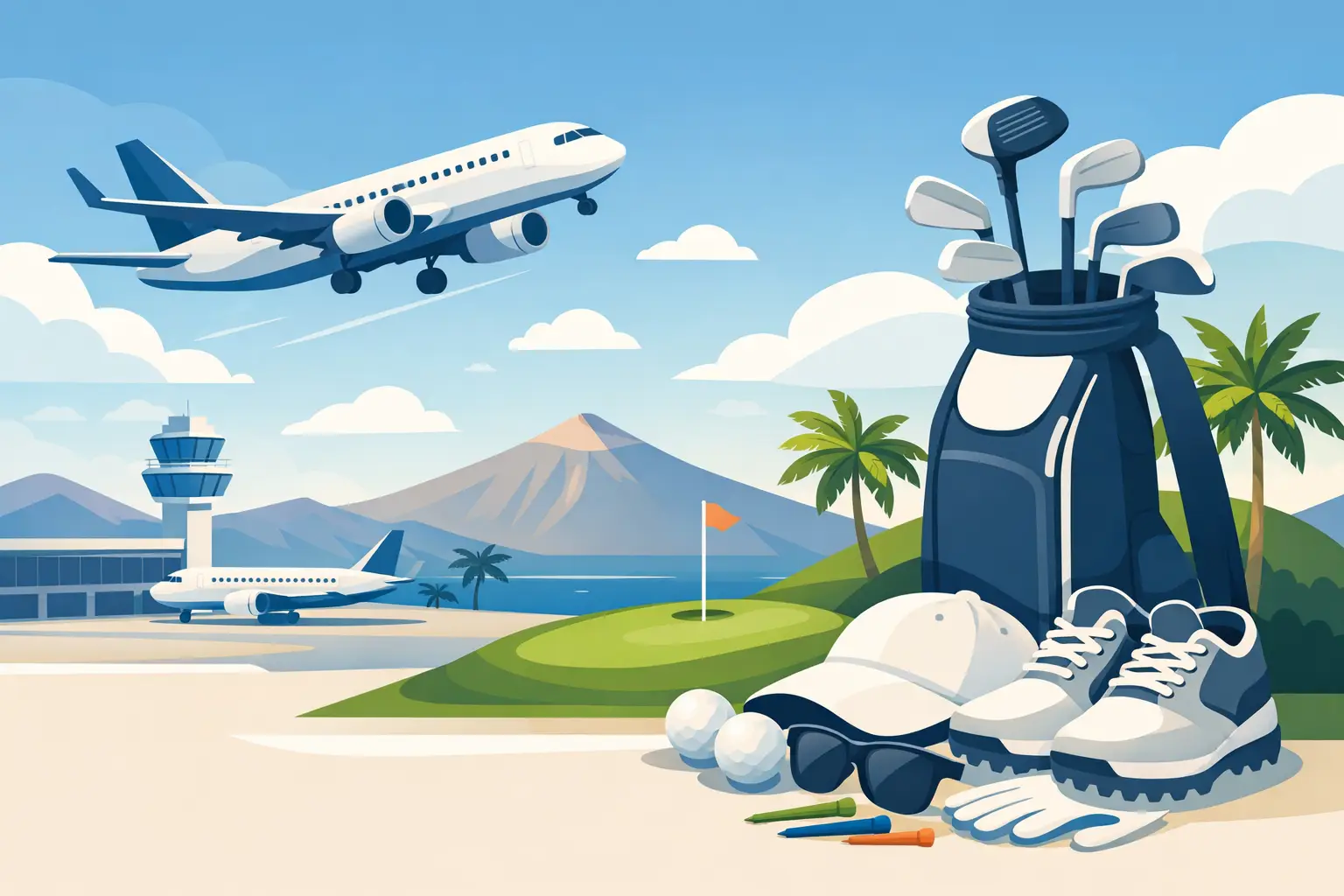 Flug og golfbúnaður Tenerife - það sem skiptir máli