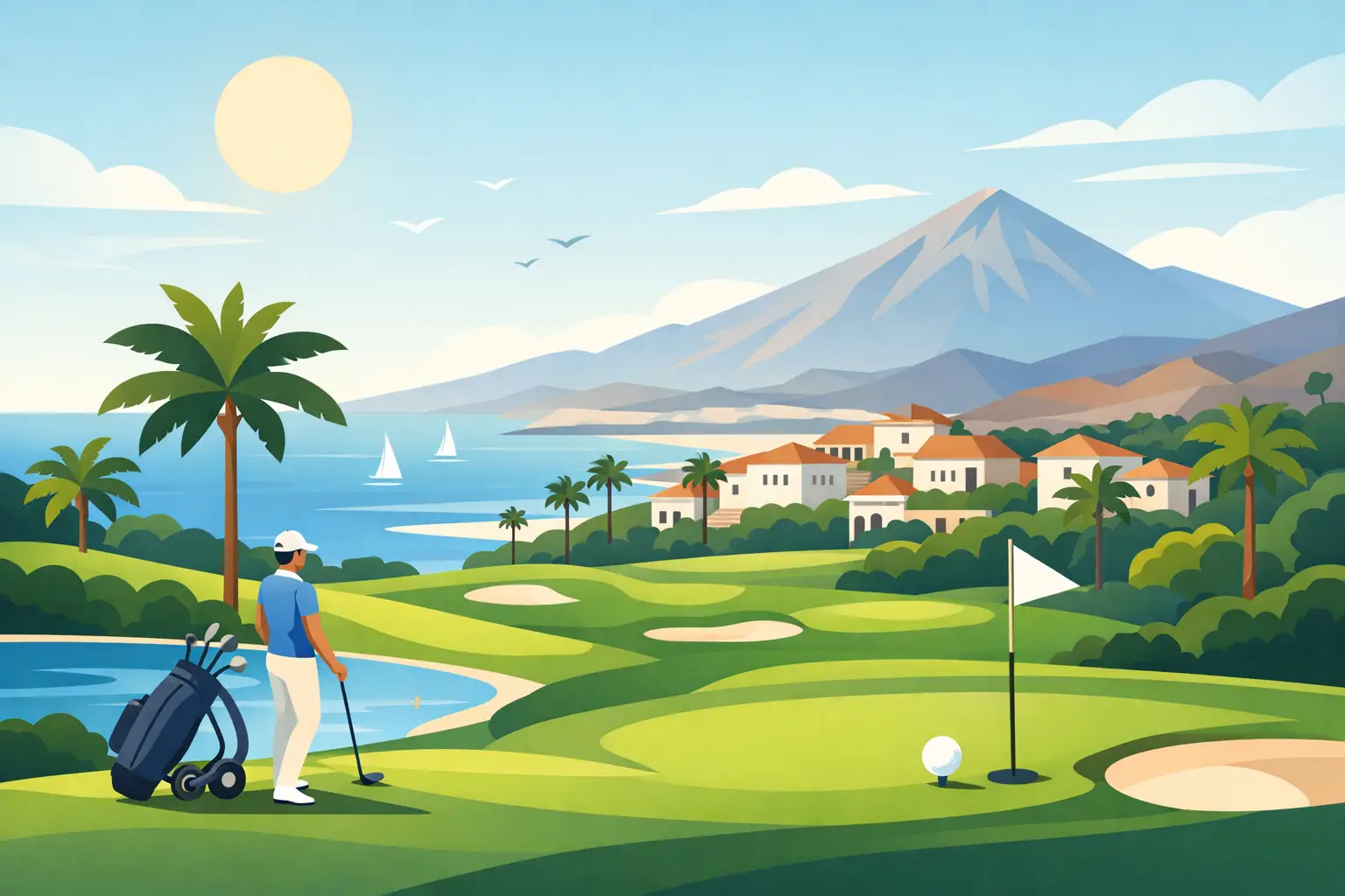Costa Adeje golf reynsla fyrir sólríka daga
