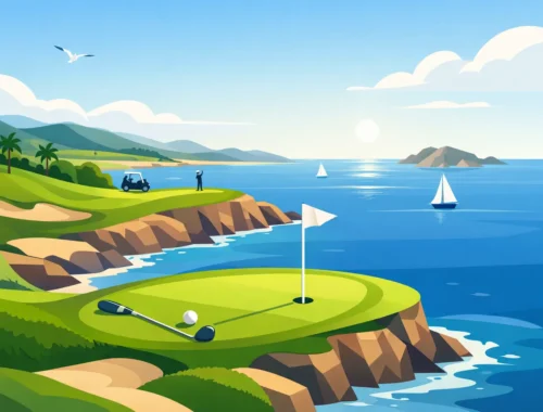Sjö golfvellir með sjávarútsýni fyrir golffrí