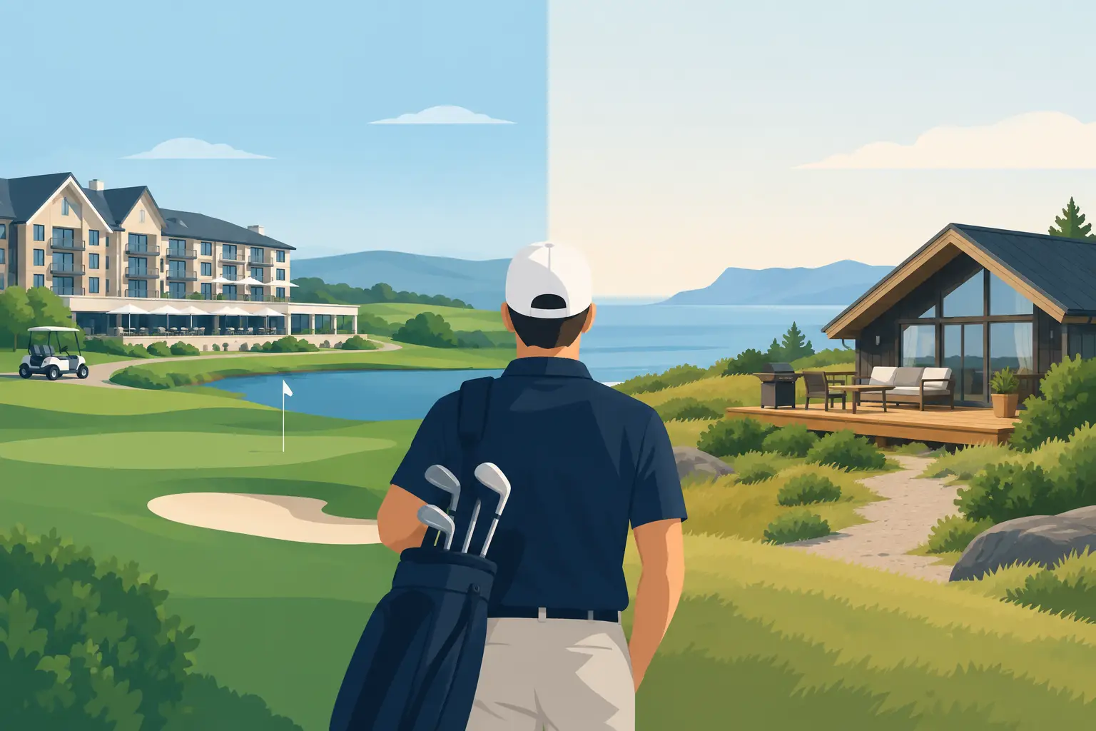 Golfdvalarstaður eða sjálfstæð gisting?